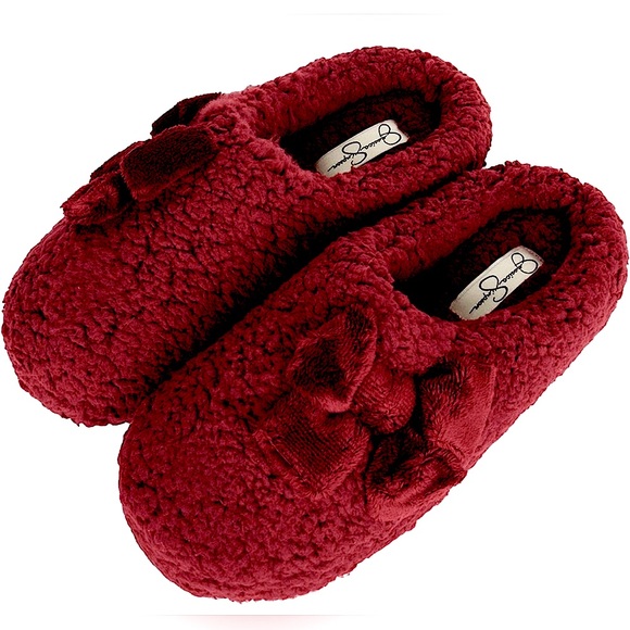 Jessica Simpson Burgundy Plush MarshmallowSlideon House Slipper Clog Memory Foam - Picture 3 of 10